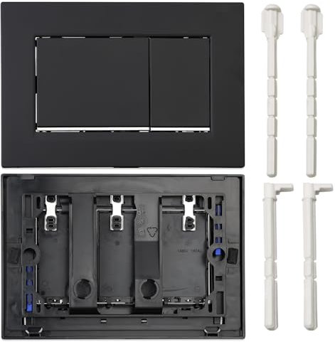 Dual Flush Actuator Plate for Geberit Concealed Cisterns Matte Black with Polished Chrome 115.883.14.1