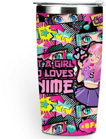 Inspired Anime Merch Tumbler, Kawaii Gifts Coffee Mug for Lovers, Fans, Women, Girls, Sister - Friendship Birthday Christmas 20 oz Stainless Steel Travel Thermos Insulated Cup