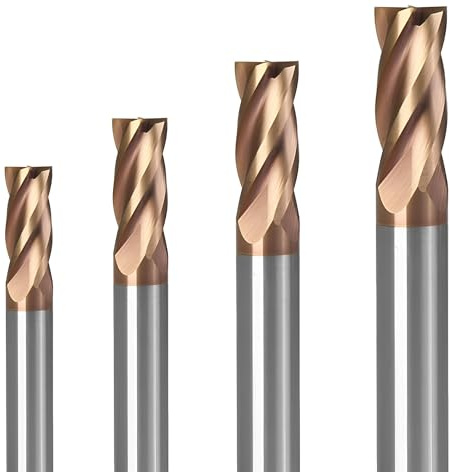 VHM HPC Fräser, Schaftfräser, Universalfräser Z=4 Ø 1-20 mm, TiSiN-Beschichtet für Werkstoffe bis ca. 52 HRC (4,5 x 12 x 50 - d2=6 mm)