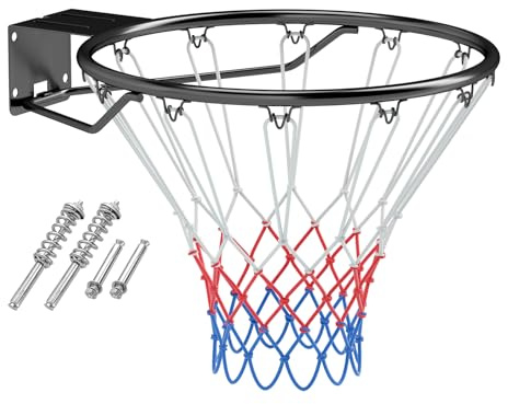 COSTWAY Panier de Basket Anneau Suspendu avec Filet Toutes Saisons | Jante de Basket-Ball Murale Remplacement Universelle pour Intérieur/Extérieur
