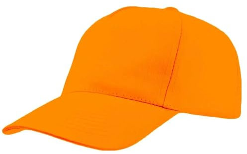 Mr. Gadgets Cappello Unisex con Visiera - Regolabile 100% Cotone - Padel Baseball Tennis Sport e Tempo Libero (Arancione Fluo)