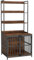 COSTWAY Dog Crate Furniture, Wooden Dog Cage with Storage Shelves, Lockable Doors, Indoor Pet Kennel Side Table Cabinet for Small & Medium Sized Dogs