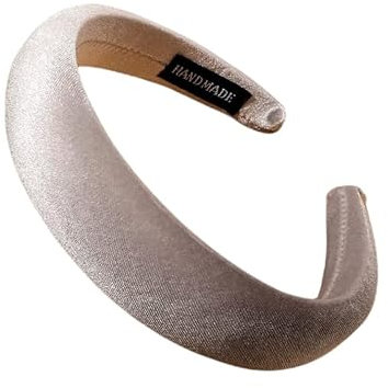 Bottega della Principessa - Eleganter Haarreifen Damen aus Samt – Haarband Damen für Frisur & Styling – Klassischer, schmal gepolsterter Haarreif (Grau, Einheitsgröße)