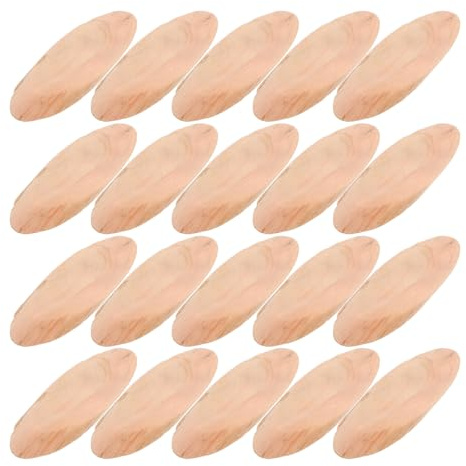 DIYEAH Natural Driftwood Pieces Oval 20 Pcs 3.07X1.06 Inch Rustic Wood Discs for Aquarium Decor DIY Crafts Home Decoration Woodworking Projects