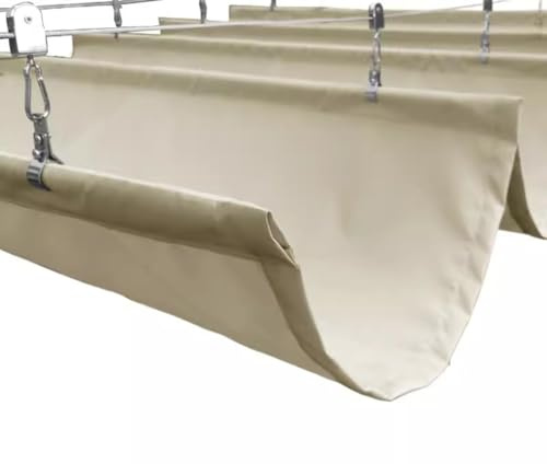 Retractierbarer Markisenbezug für Pergola – Set aus wasserdichtem Terrassen-Patio-Sonnensegel, schiebbares Drahtgitter-Sonnensegel für Terrasse, Veranda, Hof, wasserdichtes Design für ultimativen