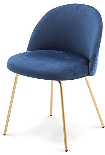 Chaise d'appoint au design moderne avec dossier et pieds en métal doré – Chaise de salle à manger rembourrée confortable pour cuisine, restaurant, salon