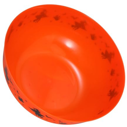 MOTHNUR Bol à Bonbons Halloween Plastique Jaune Résistant Saladier Polyvalent pour Fruits et Desserts Bol Réutilisable pour Dautomne