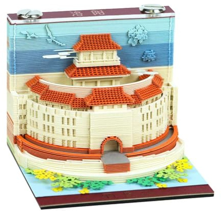 4 Arten Chinesischer 3D-Kalender-Notizblock Schloss 3D-Notizblock Kalender 2026 Künstlerischer Notizblock Geburtstagswürfel Papier 3D-Geschenknotiz
