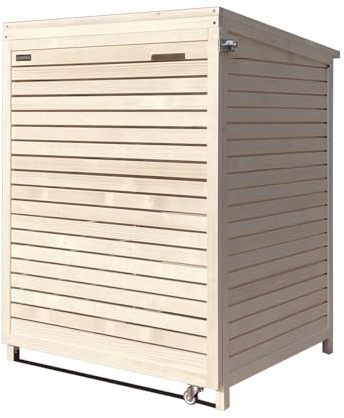 Rollatorgarage Rollatorbox naturbelassen Rollator Garage Abdeckung Aufbewahrungsbox Gartenhaus Schuppen Schrank abschließbar Holz