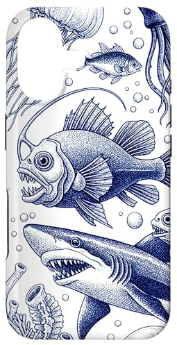 Hülle für iPhone 17 Vintage Deep Sea Creatures Marine Animal Life Pattern