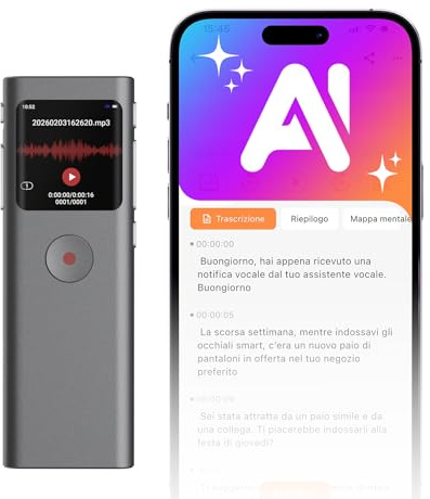 NUASI Enregistreur Vocal IA Dictaphone Numérique avec Transcription, Résumé