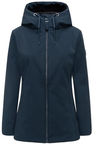MARIKOO Damen Softshelljacke (XS-3XL) - wasserabweisend mit Kapuze, 3 Taschen - N130