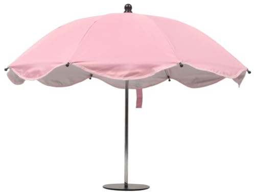 Operitacx Mini sombrilla de mesa con base redonda, 65 cm/25,6, protección UV, sombrilla decorativa pequeña para bebidas, teléfonos, piscina, patio, cafetería, mesa de cóctel, color negro.