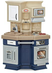 Little Tikes Cocina Super Chef para Niños - Juego Interactivo con Sonidos y Utensilio de Cocina - Juego Sensorial para Estimular la Creatividad - Edad: de 3 a 6 Años - Color: Azul y Beige