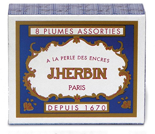 Herbin Boîte de 8 plumes assorties.