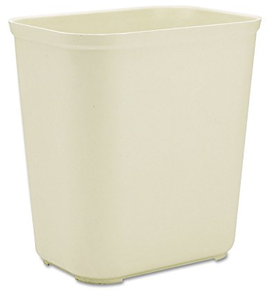 Rubbermaid Commercial Products Wastebasket, Thermoset Polyester, Beige, 10.5 x 15.3 x 14.5