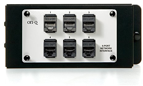 Legrand - OnQ 6 Port Module, Wifi Module with RJ45 Jacks for Simple Line Reconfiguration, Network Interface Module Supports Punchdown Termination of up to 6 CAT 5e Cable Runs, AC1000