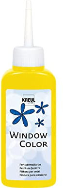 KREUL 42706 - Window Color sonnengelb 80 ml, Fenstermalfarbe auf Wasserbasis, mit strukturierter Oberfläche, für Glas, Spiegel, Fliesen und andere glatte Flächen