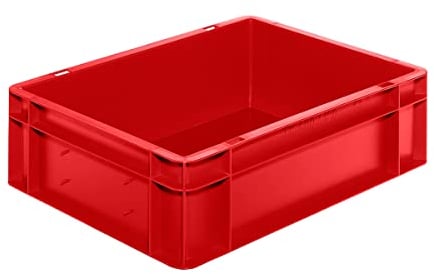 EURO-Behälter | Wände und Boden geschlossen | LxBxH 400 x 300 x 120 mm | Rot | VE 5 Stk