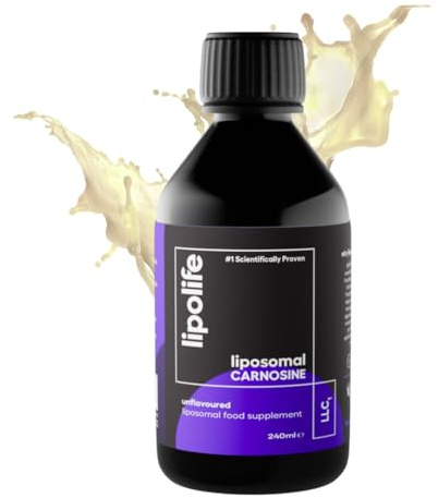 Liposomal Carnosine. Unflavoured Liquid, Gluten Free, Vegan. Advanced antioxidant with Higher Absorption. 240ml. lipolife LLC1