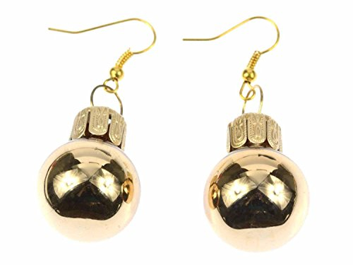 Miniblings Weihnachtsbaumkugeln Weihnachtsbaumkugel Ohrringe Miniblings Christbaumkugel Baumkugeln - Handmade Modeschmuck I Weihnachten Xmas gold golden - Ohrhänger Ohrschmuck vergoldet