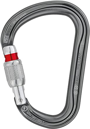 Petzl M36A SL WILLIAM Asymmetrical Large Capacity Aluminium Carabiner, Size: Screw-Lock, Grey