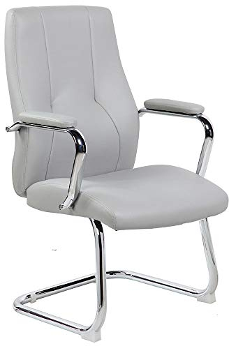 ARCHIMEDE e9349gg New York Sessel Besucherstuhl, Kunstleder, Grau, 58 x 61 x 101 cm