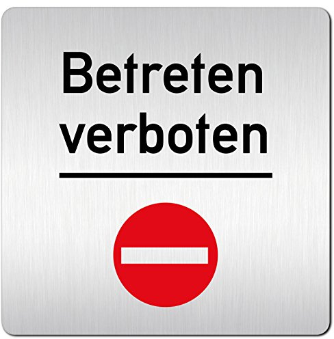 Türschilder24 XXL Schild - Türschild • 125 x 125 mm • kein Eingnag/Durchgang/Ausgang, betreten verboten • (betreten verboten)