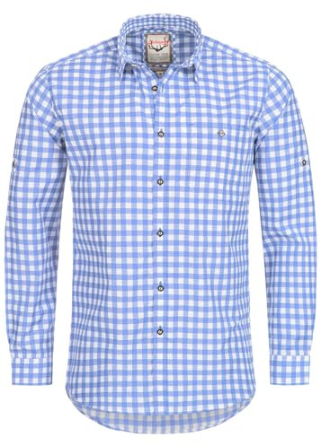 Stockerpoint Trachtenhemd OC-Franzl | kariert | modern Fit Hellblau XXL