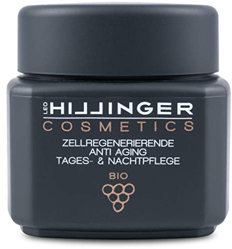 HILLINGER COSMETICS - Bio Anti-Aging-Creme für Tag & Nacht aus der Kraft der Weintraube - vegane, zellregenerierende & feuchtigkeitsspendene Anti-Falten-Creme mit natürlichem Hyaluron & Resveratrol