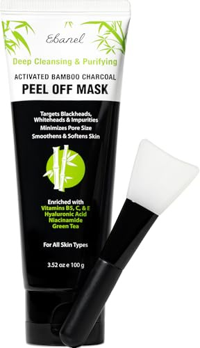 Ebanel Charcoal Peel Off Face Mask Applicator Set, Deep Pore Cleansing Mask