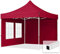 TOOLPORT 3x3m Pavillon Faltpavillon Klappzelt inkl. 2 Seitenteile Stahl Faltzelt Garten Partyzelt rot