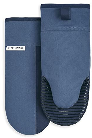 KitchenAid Beacon Two-Tone Non-Slip Oven Mitt Set, Navy/Ink, 5.75x13, 2 Piece