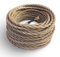 Amarcords - Cavo elettrico tessile colore juta, trecciato, juta, 5 metri, con messa a terra 3x0,75mm - Filo rivestito in tessuto colorato vintage per lampade lampadari applique e abat jour.