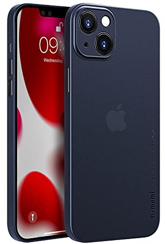 memumi Hülle kompatibel mit iPhone 13, Mehrweg 0.3 mm dick Slim Fit, Mattes Finish [Stoßfest, rutschfest, Kratzfest] Schutzhülle Extra Dünn Hardcase kompatibel mit iPhone 13 -Trans-Blue(6.1,2021)