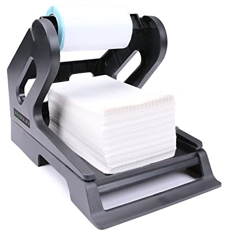 U.S. Solid Etikettenhalter für Rollen und fächergefaltete Versandetiketten, 2 in 1 Etikettenrollenhalter Arbeit mit Desktop-Etikettendrucker