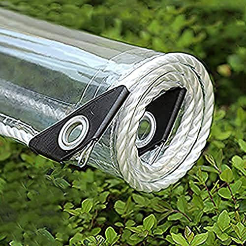 365g/m² Heavy Duty Waterproof PVC Transparent Tarpaulin Poly Clear Vinyl Tarp Cover,0.35mm Clear Awning Canopy Patio Enclosure,Anti-Aging Insulation Soft Glass Tarpaulin (3.8x5m/12.5x16.4ft)