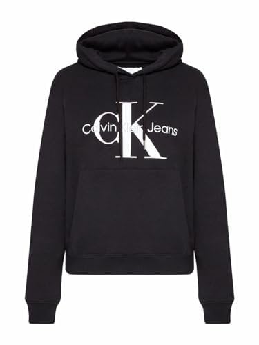 Calvin Klein Damen Hoodie Core Monologo mit Kapuze, Schwarz (Ck Black), XL