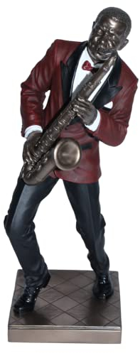 Deko Figur Jazz Musiker Saxophonist H 28,5 cm Jazz Band Dekofigur mit Tenorsaxophon Parastone