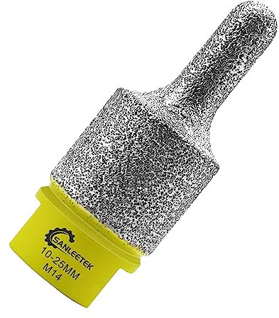 Fresa Diamantata 10-25mm per Ingrandire Sagomatura Smussatura Fori Esistenti in Piastrelle di Ceramica Gres Porcellanato Marmo Granito Pietra Artificiale M14 Filettatura SANLEETEK