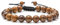 TINGN Edelstein Armband Perlen 8mm Naturstein Armband Perlen Männer Frauen Stressabbau Yoga Perlen Verstellbarer Halbedelstein Armband Armreif