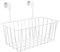LOVIVER Grid Storage Baskets with Hooks, Metal Hanging Basket,Kitchen Storage Organizer Holder, Over Cabinet Door Basket for Kitchen, White