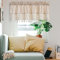 Molaxhome Leinen Scheibengardinen mit Quaste Kurzstores Boho Valances für Fenster Küche Fenster Behandlungen Tier Vorhang für Bad Schlafzimmer Dekore Bauernhaus 132x46