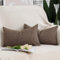 Madizz 2er Set Faux Leinen Kissenbezügen Weich Dekorative Kissenabdeckung für Sofa Schlafzimmer Kissenhülle Dunkelbraun 30x50 cm Rechteckig