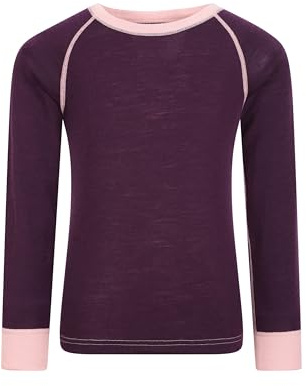 Mountain Warehouse Merino Kinder Rundhals Thermo-Top Beere Kinder 128 EU (7-8 Jahre)