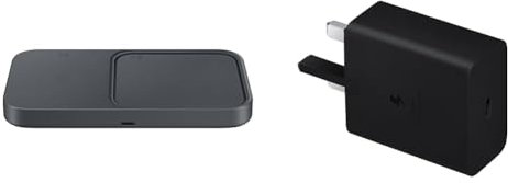 Samsung Galaxy Official Wireless Duo Charging Pad, Black & Galaxy Official 45W Super Fast Charger 2.0 (with USB-C to C Data Cable), Black