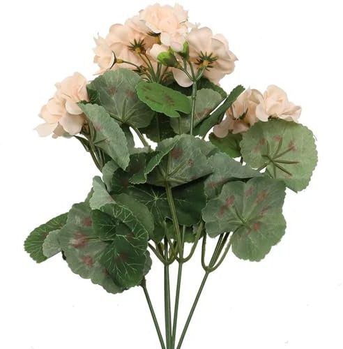 EboLD Künstliche Geranie, rote und rosa Blumen, Kunstblume, Seide, künstliche Hortensien, Begonie, Blume, Zuhause, Büro, Hochzeitsdekoration, Champagner