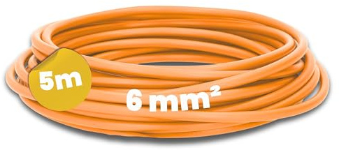 Kalitec 5m H07V-K 6 mm² Aderleitung Orange - Flexible Verdrahtungsleitung | Feindrähtige Einzelleitung für Schaltschrank und Steuertechnik - Kupfer-Litze 6mm2 nach HAR-Standard für Industrieanlagen