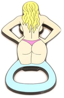 ARFUKA Edelstahl Flaschenöffner Barkeeper Bierflaschenöffner Kapselheber mit Lustigem 3D Bikini Frau Design für Männer & Frauen, Spülmaschinengeeignet