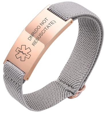 XUANPAI Notfallarmband für Erwachsene Senioren Männer Frauen - SOS Armband mit Telefonnummer und Name Verstellbar Elastisches Nylonseil Notfall Armband für Epilepsie und Diabetes
